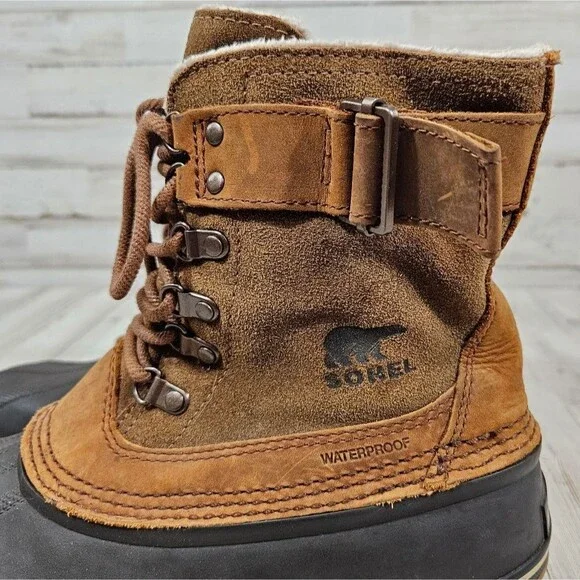 Sorel Winter Weather Duck Rain Outdoor Fancy Lace II Boots womens size 10 - Picture 6 of 9